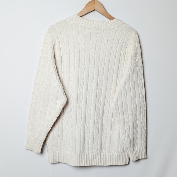 SUNDAY BEST Peggy V Neck Sweater White Wool S Small Aritzia - Picture 9 of 13